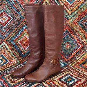 AERIN Brown Leather Riding Boots
